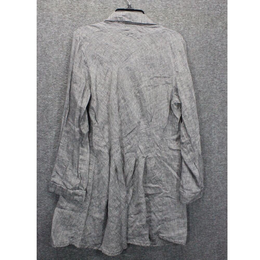 Flax Linen Button Top Gray Size Medium Lagenlook … - image 2